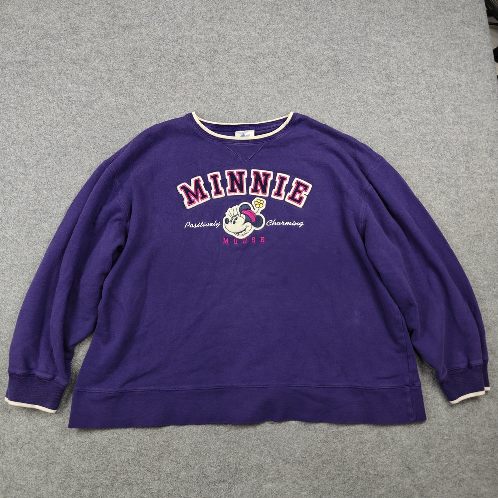 Disneyland Resort Sweatshirt Womens XL Extra Large Purple Minnie Mouse Fleece